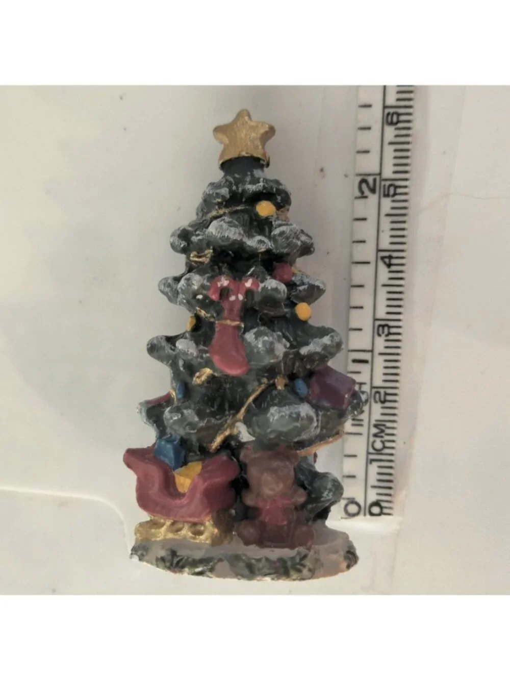 Novelino Antique Pewter Christmas Tree Figurine Original Box Vintage